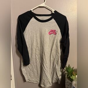 Nike Black and Gray Raglan Shirt
